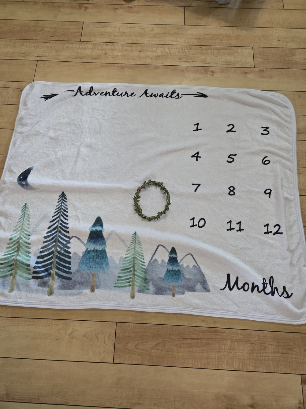Adventure Awaits Baby Milestone Blanket with Forest Design